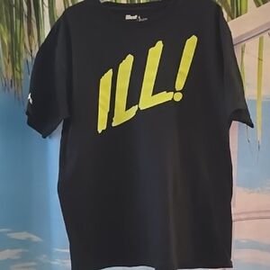 Black Graphic Tee with Yellow Print